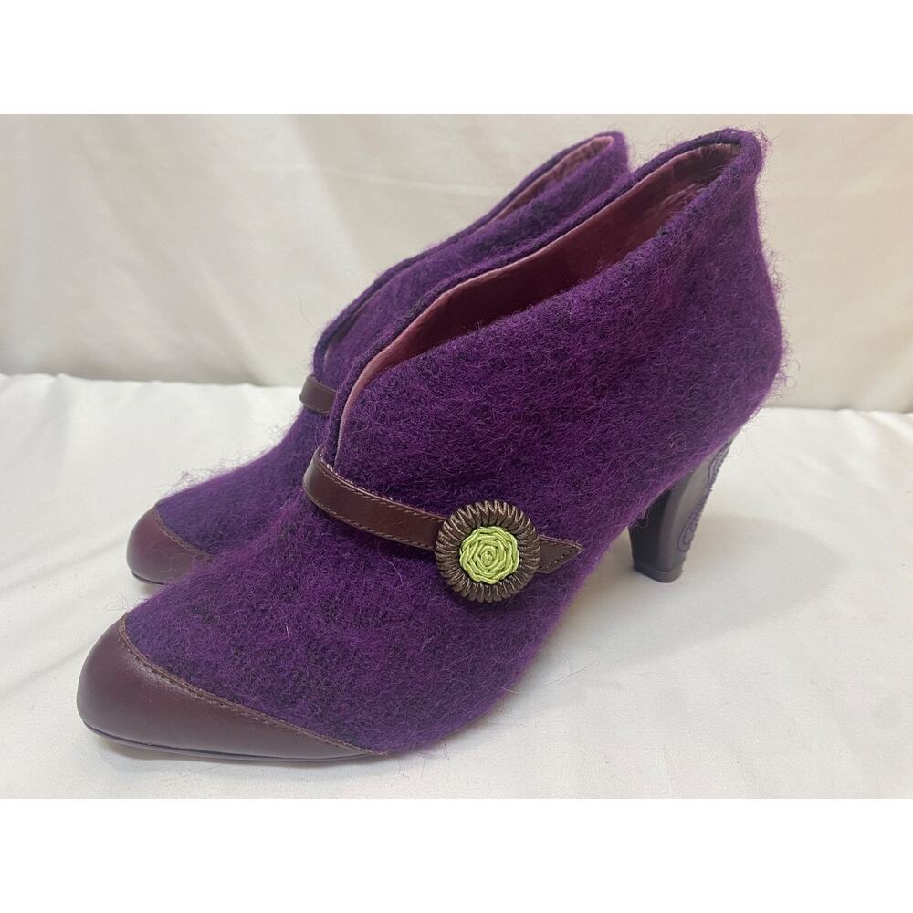 POETIC LICENCE London Heels Leather Sz 39 8 Purple Shoes Open For Business Art